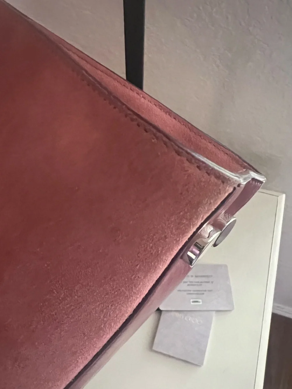 Jimmy Choo Women’s Suede Handbag with Crossbody in Dusty Pink - Picture 5 of 10